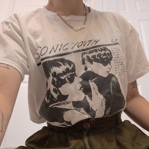 White Sonic Youth Goo Band Tee